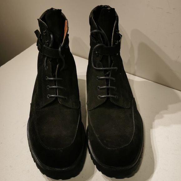 NEW VERSACE CLASSIC V2 men's waterproof Black Leather Suède boot - Picture 4 of 11